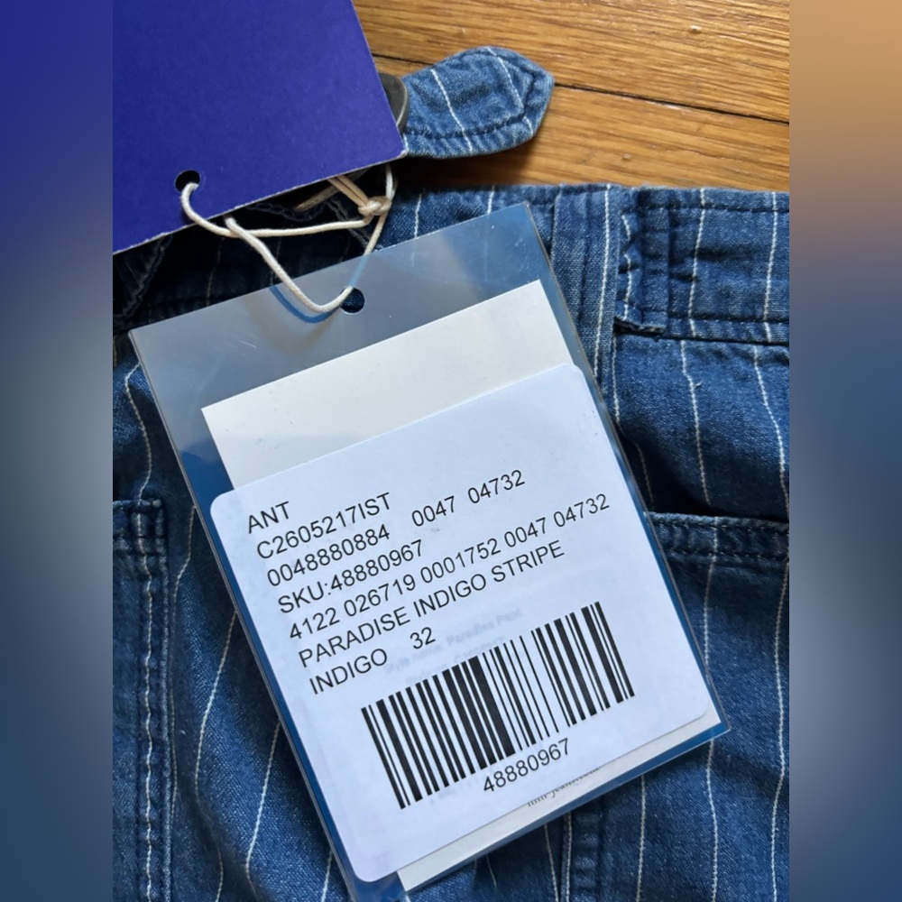 NWT Anthropologie M.i.h. Lightweight Denim Paradise Striped Jeans - Picture 7 of 7